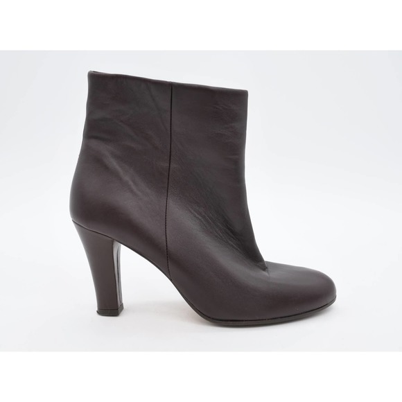 Marchez Vous Booties Womens 7.5 Brown Leather Cone Heel Zipper Ankle Boots - Picture 4 of 13